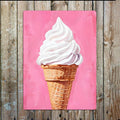 Plaque en métal nautique bord de mer avec cornet de glace: 11 x 16 pouces