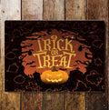 Plaque en métal Trick or Treat Halloween avec motif de citrouille: 11 x 16 pouces