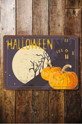 Potiron d'Halloween - Panneau mural vintage en métal: 11 x 16 pouces