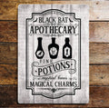Plaque en métal Black Cat Apothecary Magical Halloween: 11 x 16 pouces