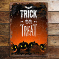 Plaque murale en métal Halloween Trick Or Treat: 11 x 16 pouces