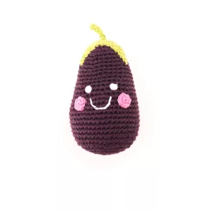 PEBBLECHILD - Hochet-Doudou aubergine
