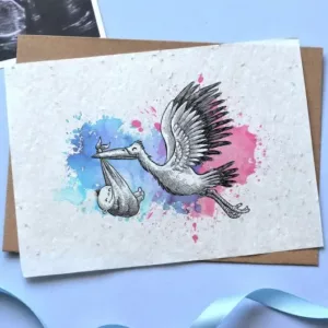 CARTE À POUSSER - Carte À Planter Cigogne