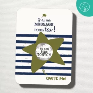 GRATTE MOI PAPETERIE - Carte à gratter "Tu vas être tonton"