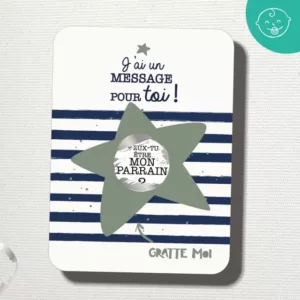 GRATTE MOI PAPETERIE - Carte à gratter "Veux-tu être mon parrain ?"