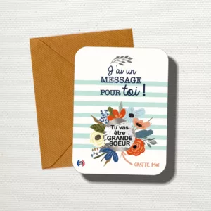 GRATTE MOI PAPETERIE - Carte à gratter "Tu vas être grande soeur"