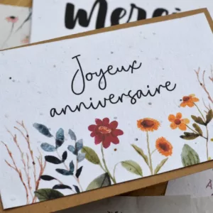 CARTE À POUSSER - Carte à planter Joyeux anniversaire - Fleurs Sauvages