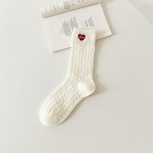 HAPPY KNITS - Chaussettes vintage - Chaussettes ras du cou en laine tricotées pour femmes Cozy Jaune