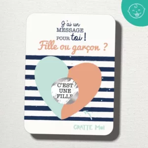 GRATTE MOI PAPETERIE - Carte à gratter "C'est une fille !"