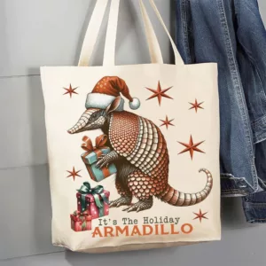 AVERY LANE GIFTS – Tote bag en toile « Christmas Armadillo »