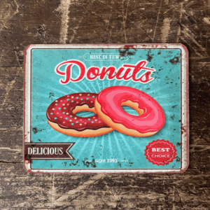 BRITISH METAL SIGNS – Plaque murale Donuts Retro – Best Choice