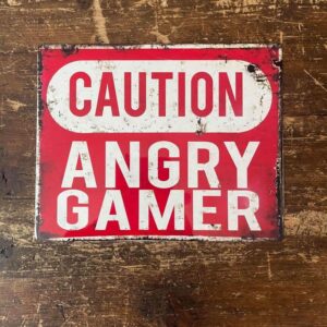 BRITISH METAL SIGNS – Plaque murale Warning – Angry Gamer